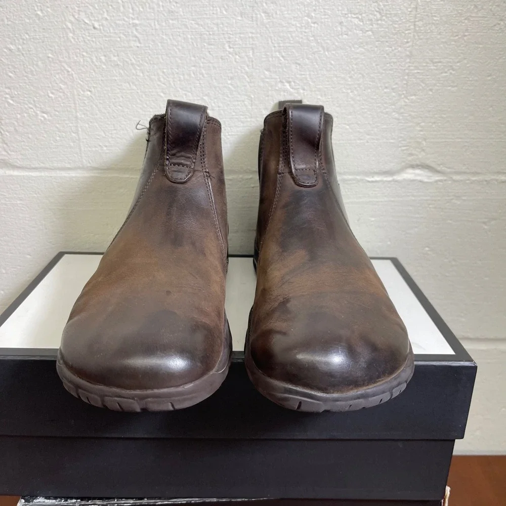 Lems Chelsea Boot WP Espresso Brown Leather Waterproof Pull On Men's 11 US